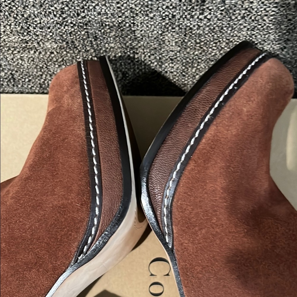 New WB Cole Haan Nola Slouch Brown Sequoia Suede Boots - Picture 7 of 15